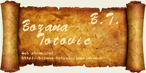 Božana Totović vizit kartica